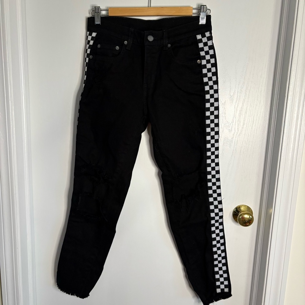 Carmar Black Denim Ankle Jeans Skater Punk Rocker Size 27